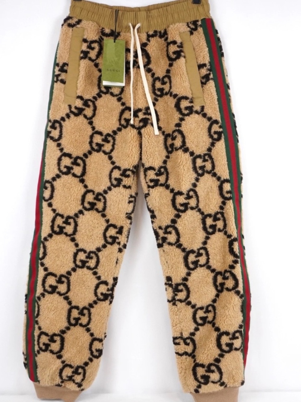 Men’s Gucci GG Jacquard Wool Blend Fleece Jogging Pants. Size XXL. MADE IN ITALY